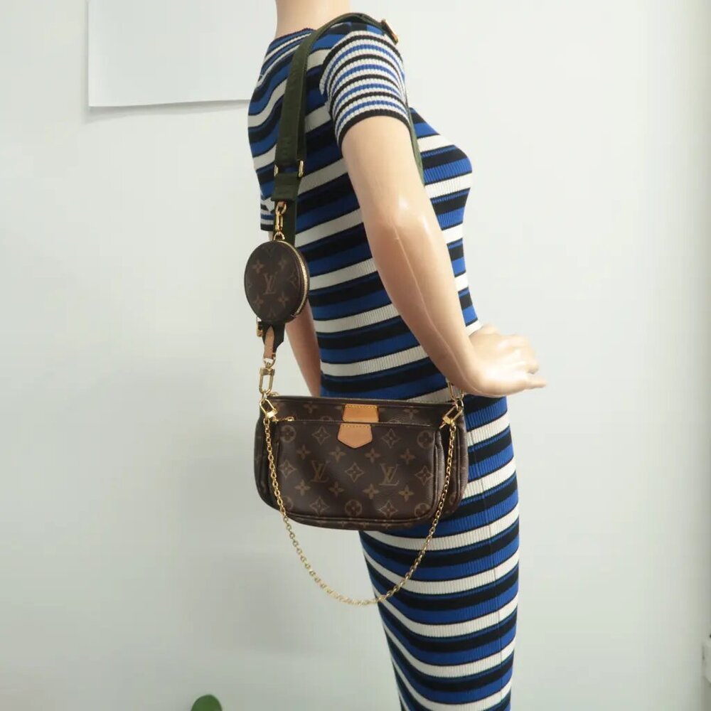 Louis Vuitton Multi Pochette Accessories Brown Monogram W/P Canvas Satchel - Picture 12 of 12